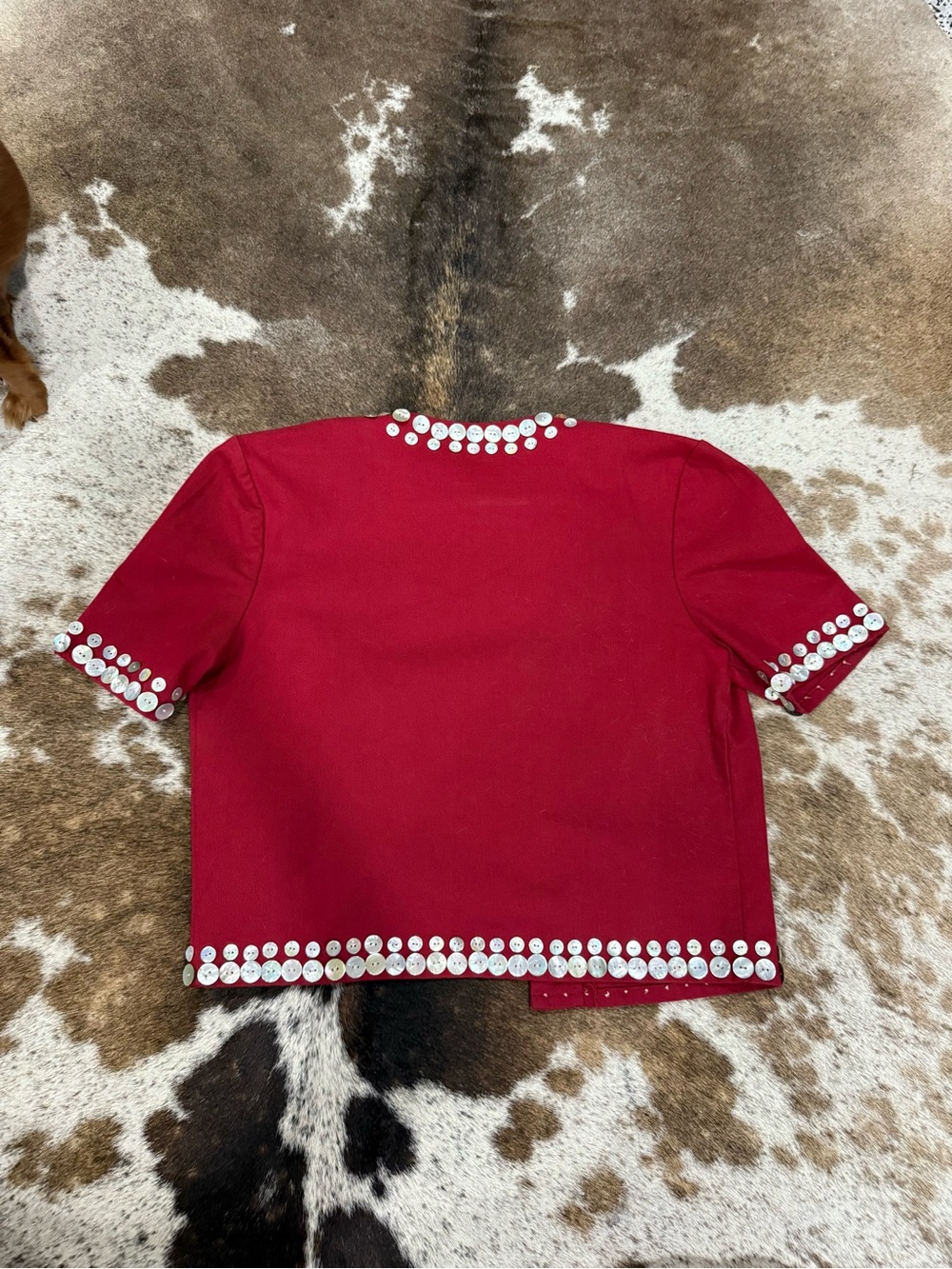 Double D Ranch Red Short-Sleeve Button Jacket - Picture 3 of 4